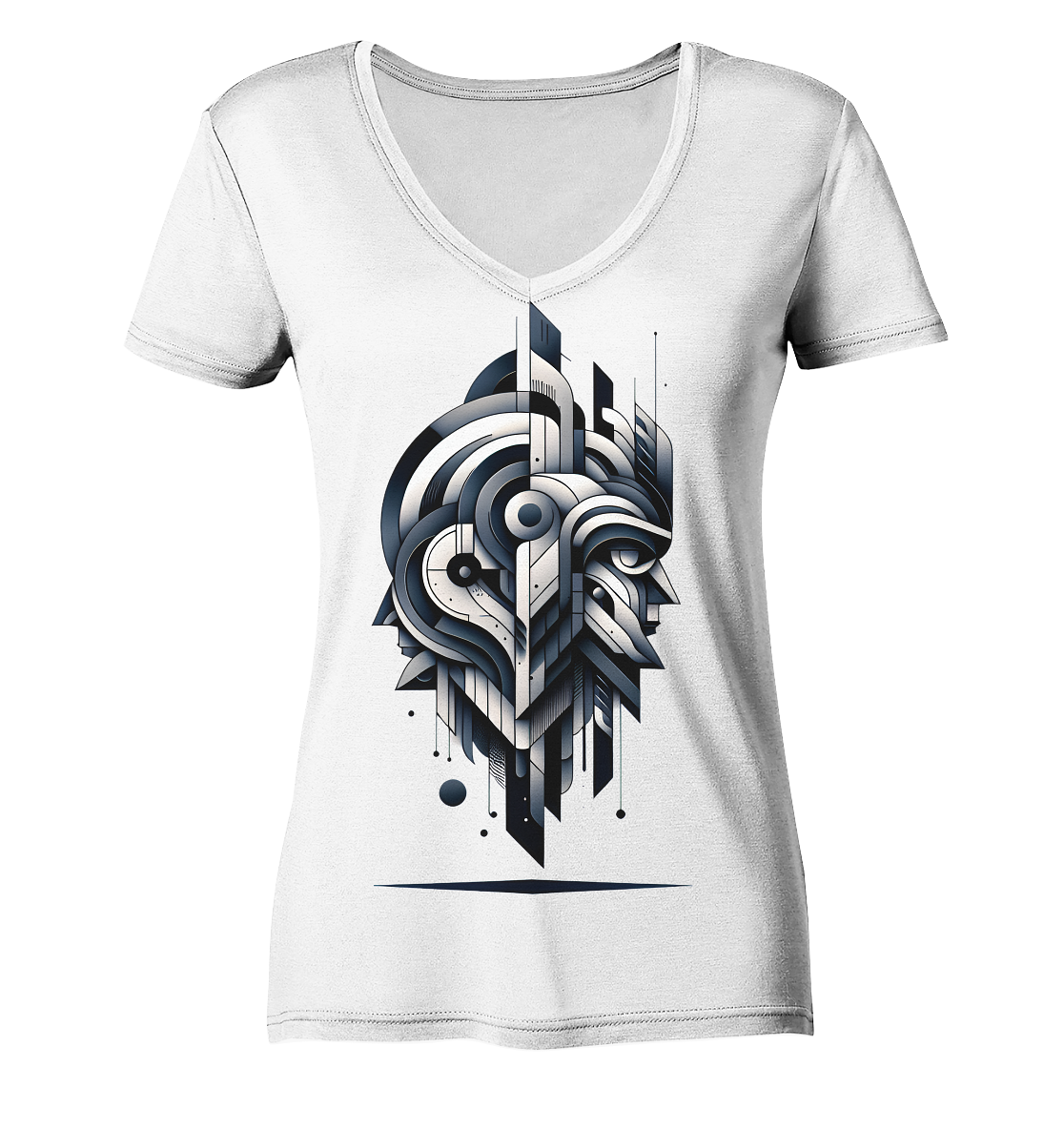 Abstract King - Ladies Organic V-Neck Shirt