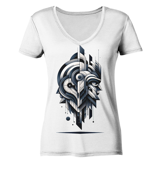 Abstract King - Ladies Organic V-Neck Shirt