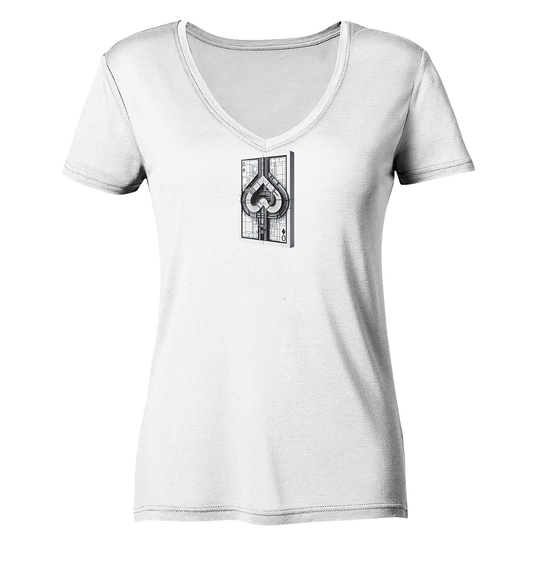 Abstract Ace of Spades - Ladies Organic V-Neck Shirt