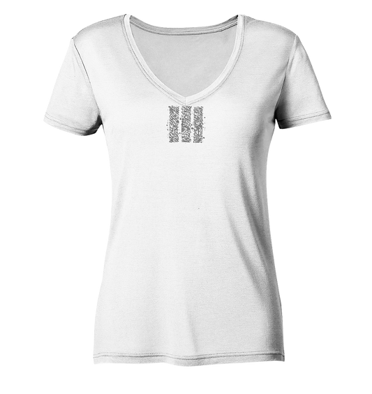 Calligraphy Columns - Ladies Organic V-Neck Shirt