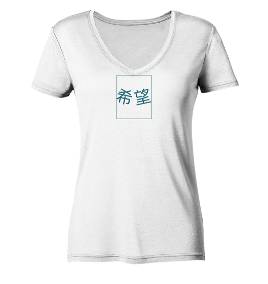 Mandarin Hope - Ladies Organic V-Neck Shirt