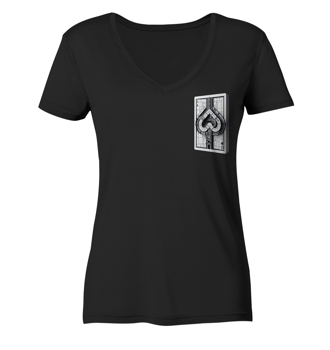 Abstract Ace of Spades - Ladies V-Neck Shirt