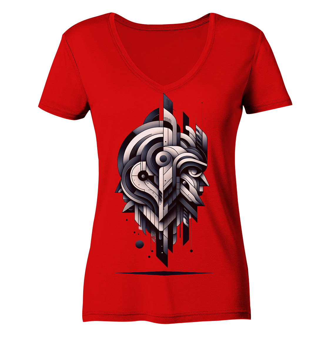 Abstract King - Ladies V-Neck Shirt