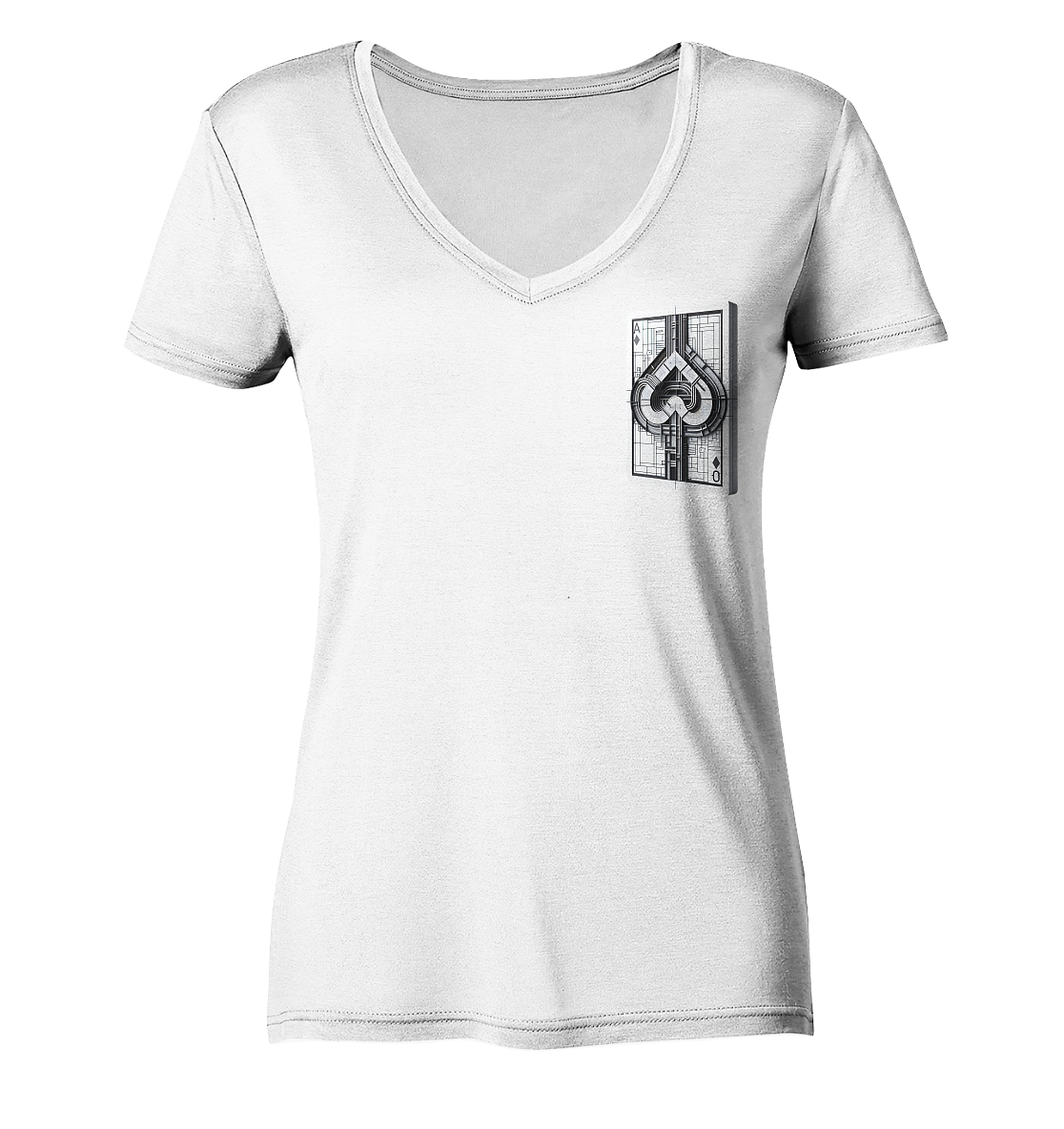 Abstract Ace of Spades - Ladies V-Neck Shirt