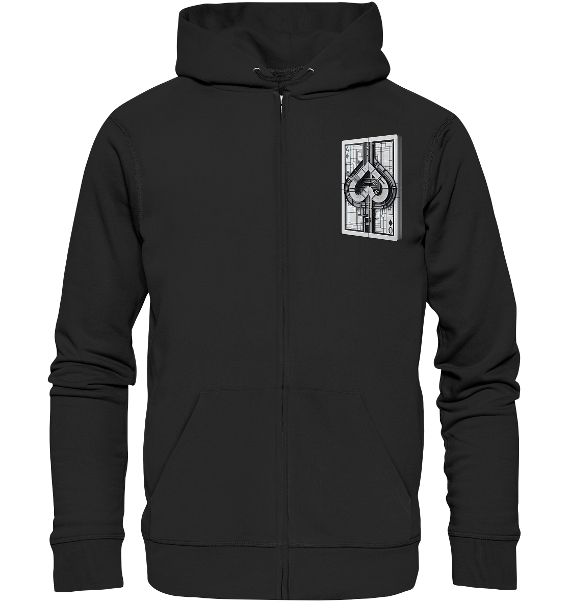 Abstract Ace of Spades - Organic Zipper