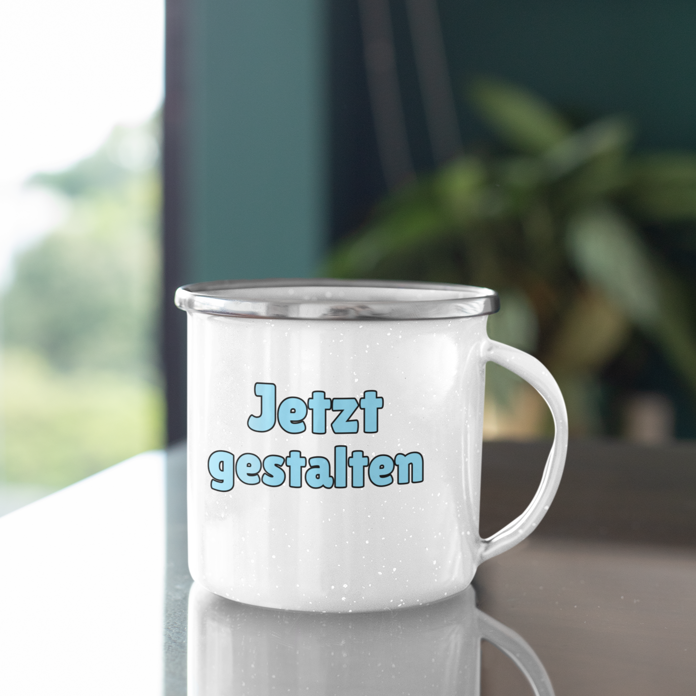 personalized enamel mug (silver)